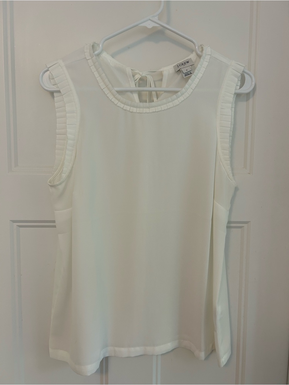 Jcrew Women's Ivory Sleeveless Tie-Back Blouse- size 8